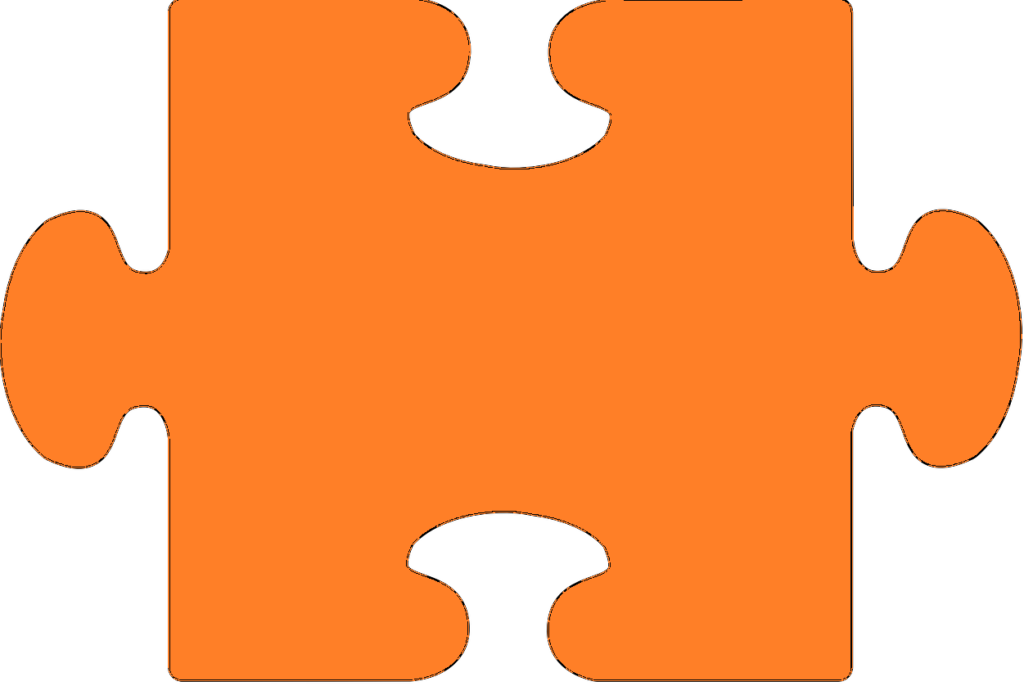 An orange puzzle piece