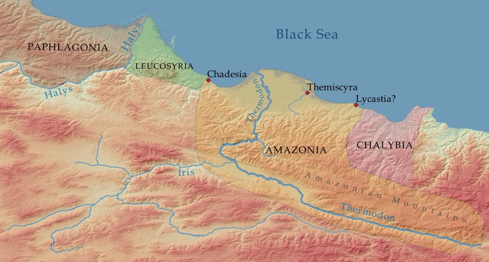 Map 6: Amazonia and its neighbors. Its territory seemed to encompass all the land that the Thermodon passed through.